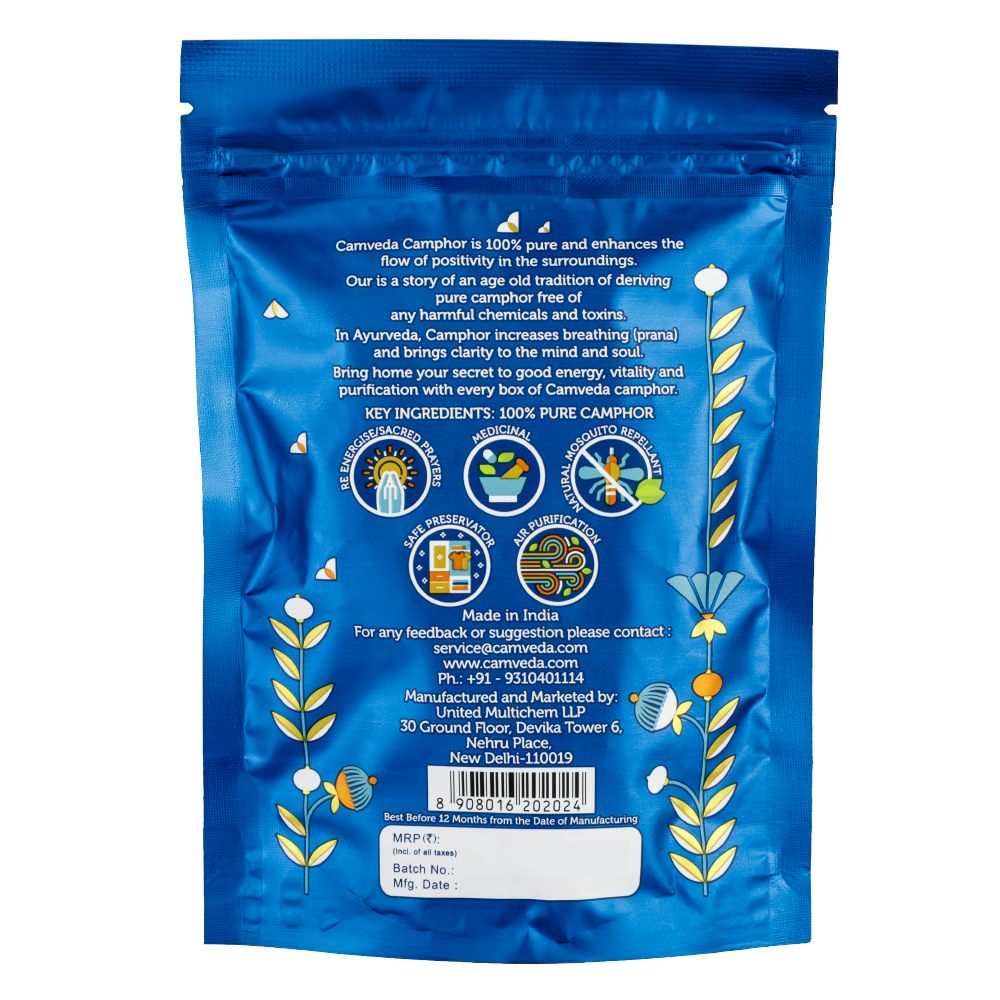 Camveda Pure Camphor Tablets | 100g (Pouch) - Camveda