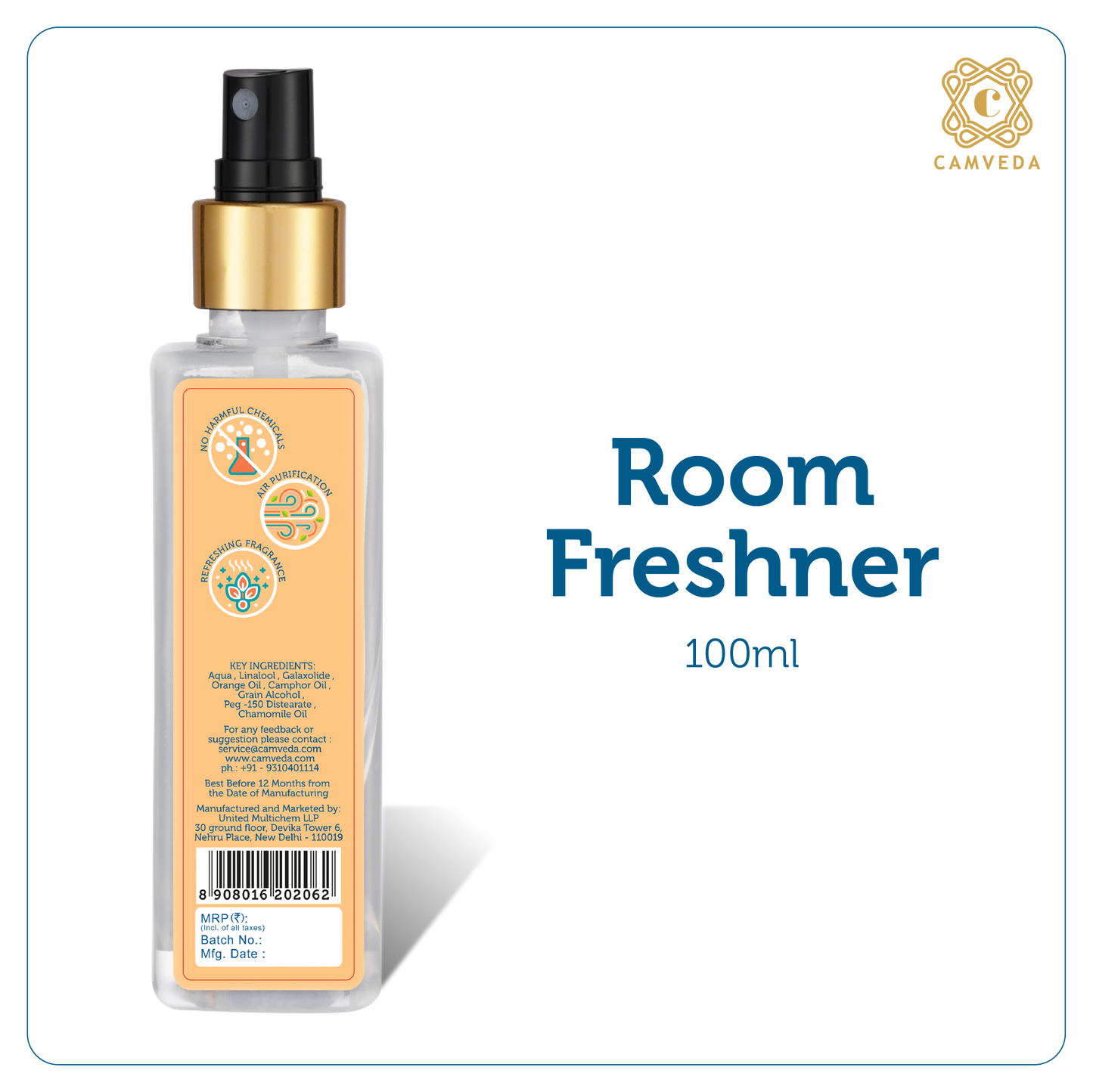 Camveda Natural Room Freshner- 100ML - Camveda