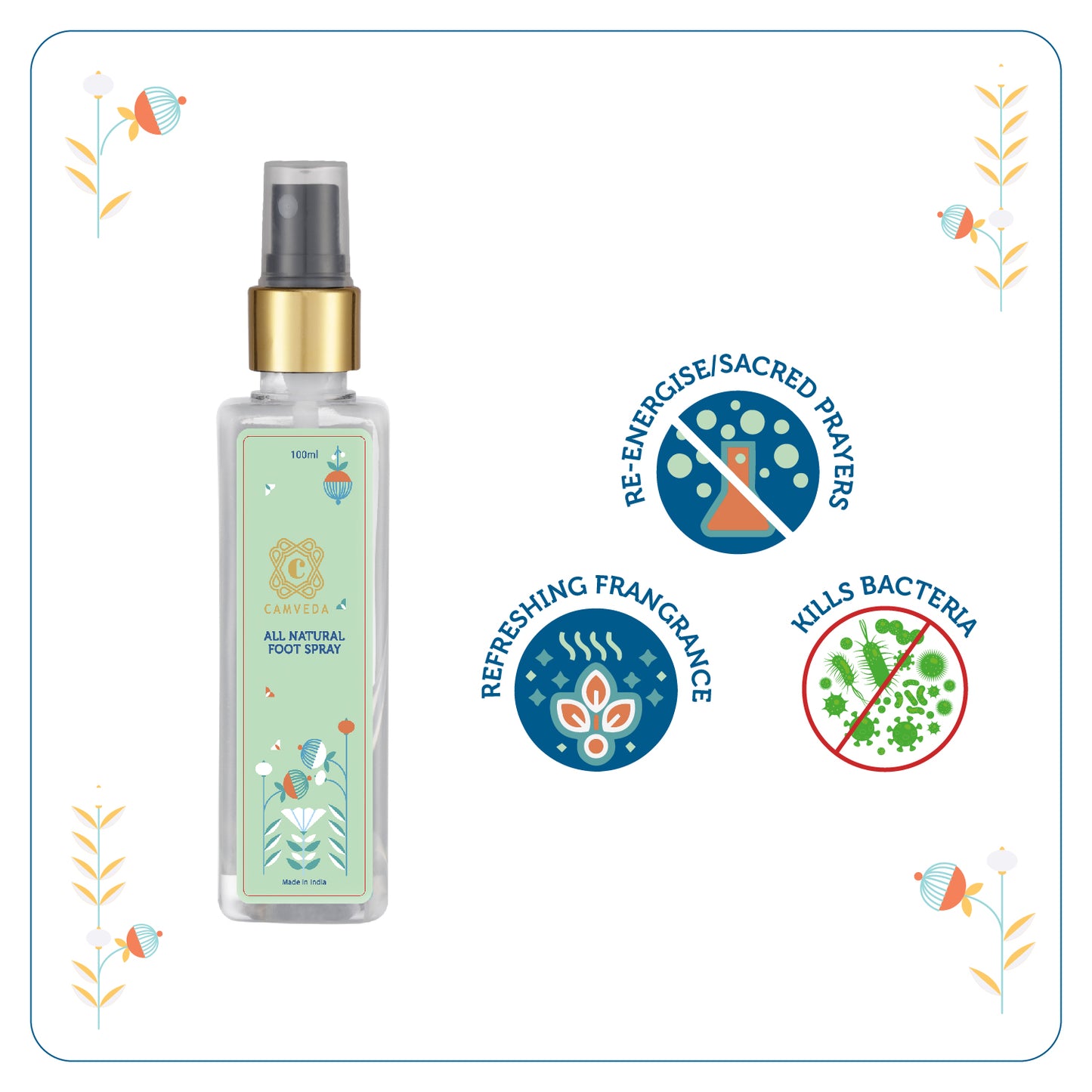 Camveda All Natural Foot Spray- 100ML - Camveda