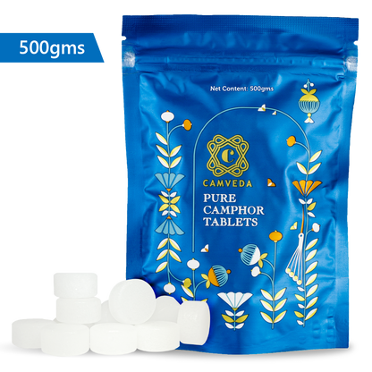 Camveda Pure Camphor Tablets | 500g (Pouch) - Camveda