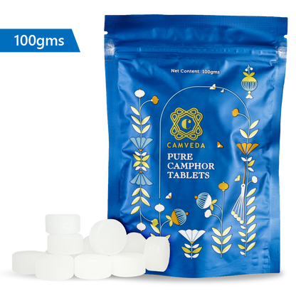 Camveda Pure Camphor Tablets | 100g (Pouch) - Camveda