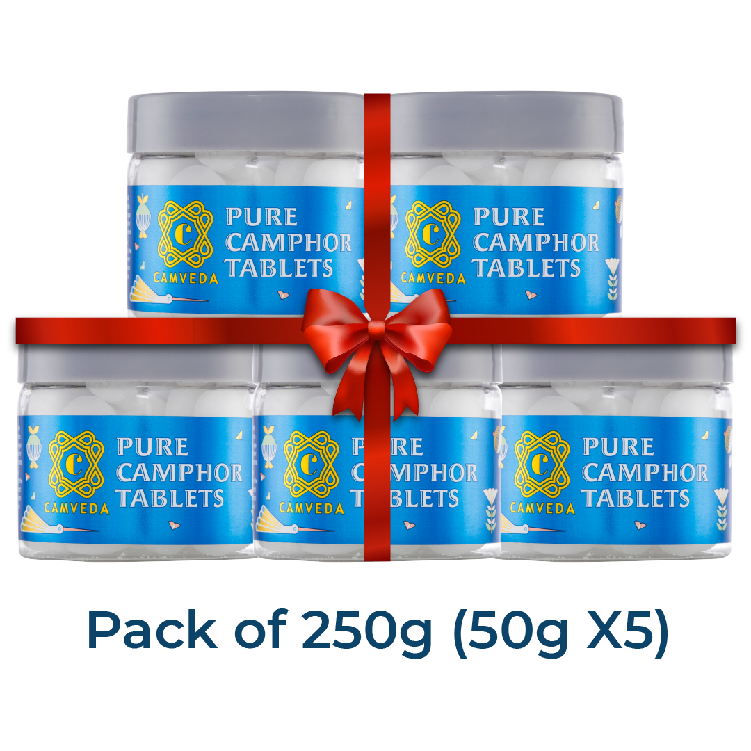Camveda Pure Camphor Tablets | 250g (50gx5)