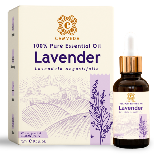 Camveda Pure Lavender Essential Oil 15ml | 100% Natural | Helps in Aromatherapy & Meditation | For Hair Care & Skin Care