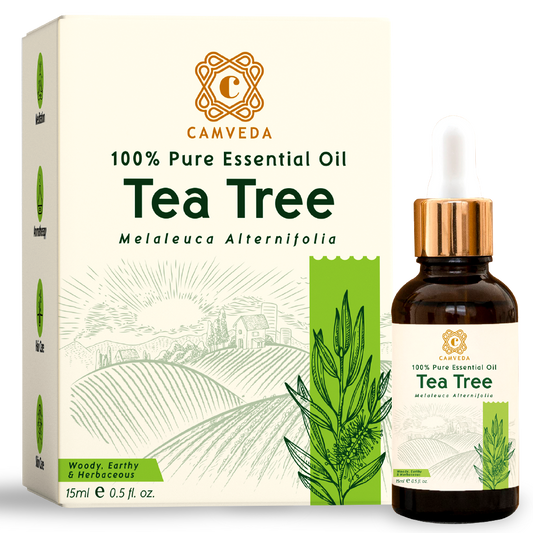 Camveda Pure Tea-Tree Essential Oil 15ml | 100% Natural |Helps in Aromatherapy & Meditation | For Hair Care & Skin Care