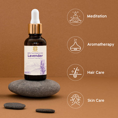 Camveda Pure Lavender Essential Oil 15ml | 100% Natural | Helps in Aromatherapy & Meditation | For Hair Care & Skin Care