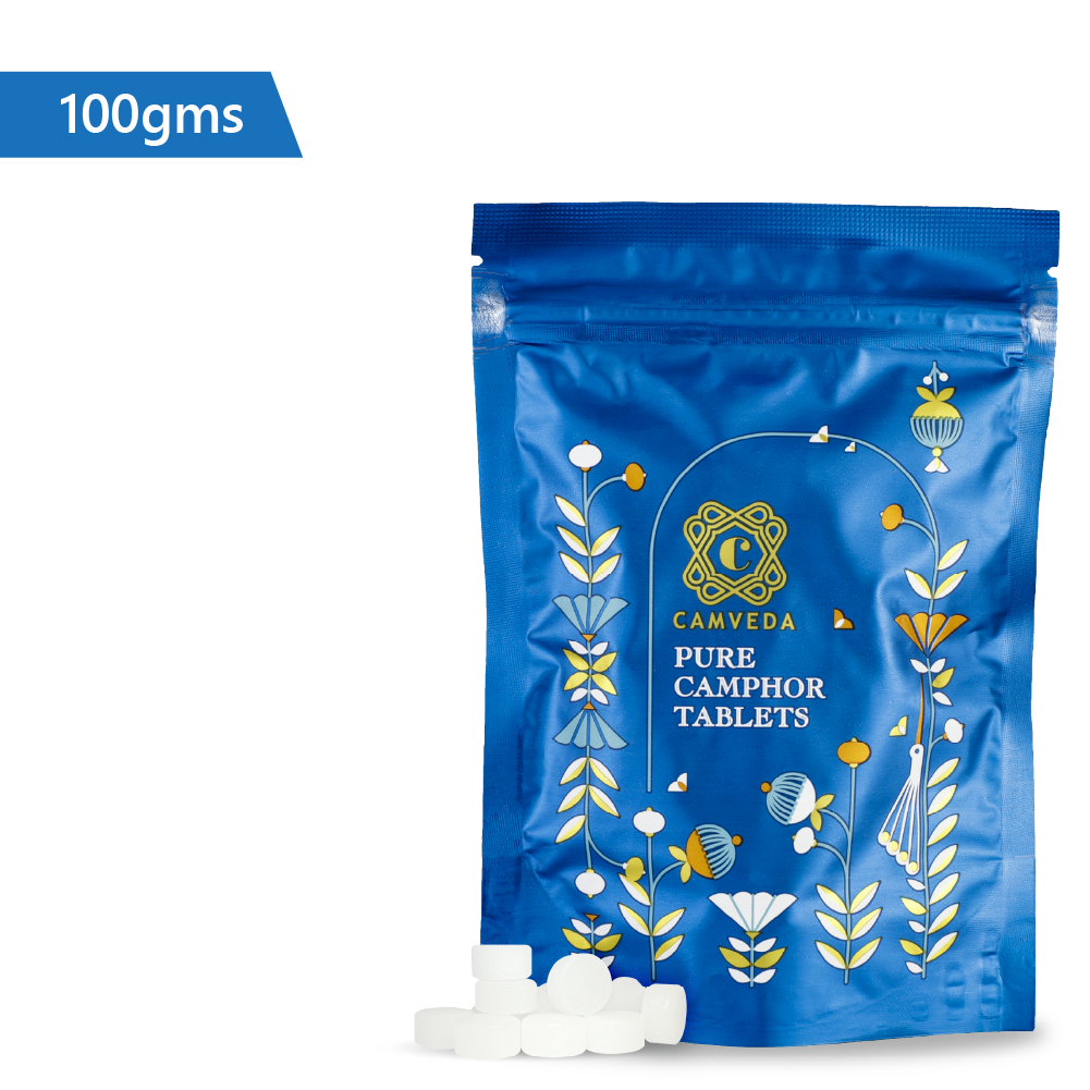 Camveda Pure Camphor Tablets | 100g (Pouch)