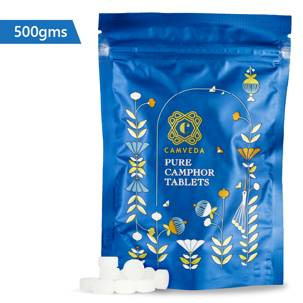 Camveda Pure Camphor Tablets | 500g (Pouch)