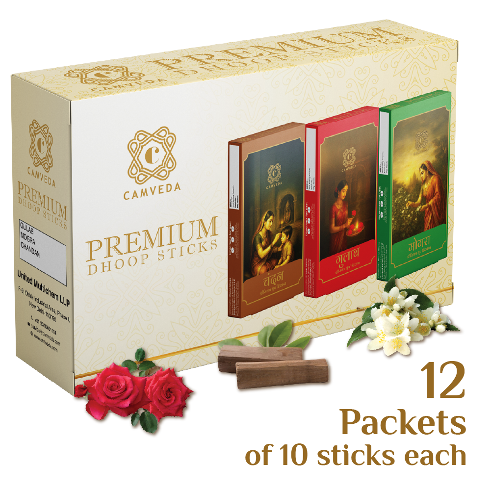 Camveda Premium Dhoop Sticks (Regular) – Pack of 12
