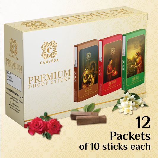 Camveda Premium Dhoop Sticks (Regular) – Pack of 12