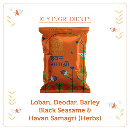 Camveda Hawan Samagri 2Kg(500gX4) | Made 100% Natural Herbs | Pack of 4