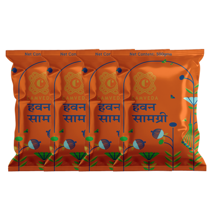 Camveda Hawan Samagri 2Kg(500gX4) | Made 100% Natural Herbs | Pack of 4
